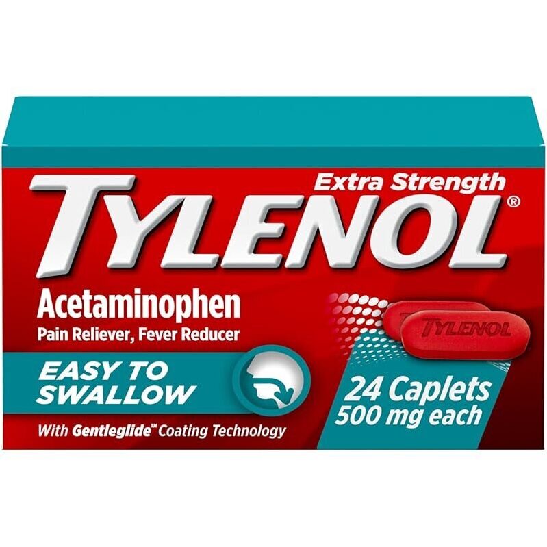 Tylenol Extra Strength Acetaminophen 500mg, 24-Count