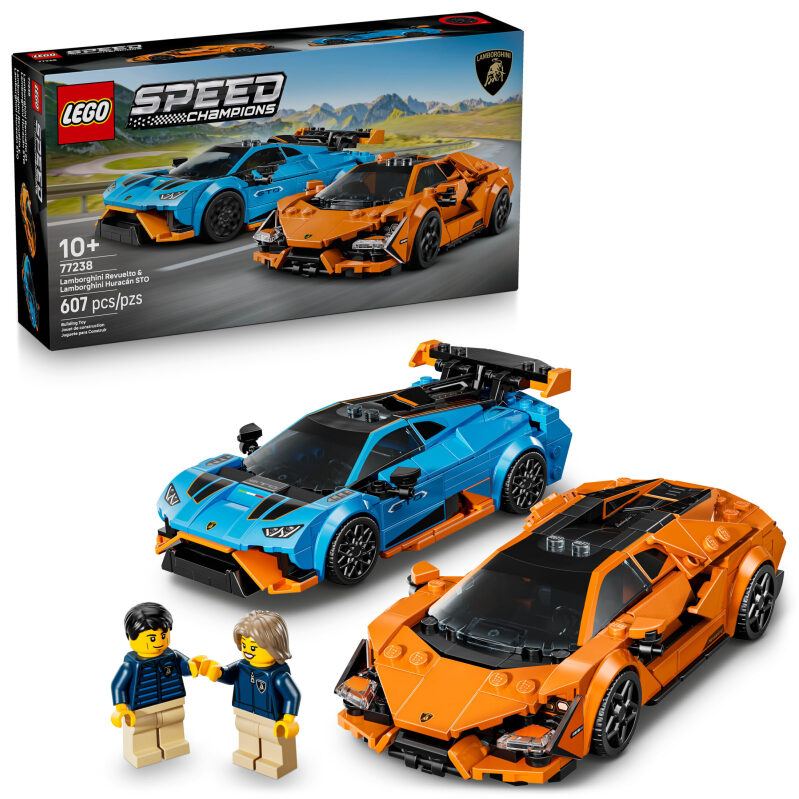 LEGO Speed Champions Lamborghini Revuelto & Huracan STO Car Toy Set