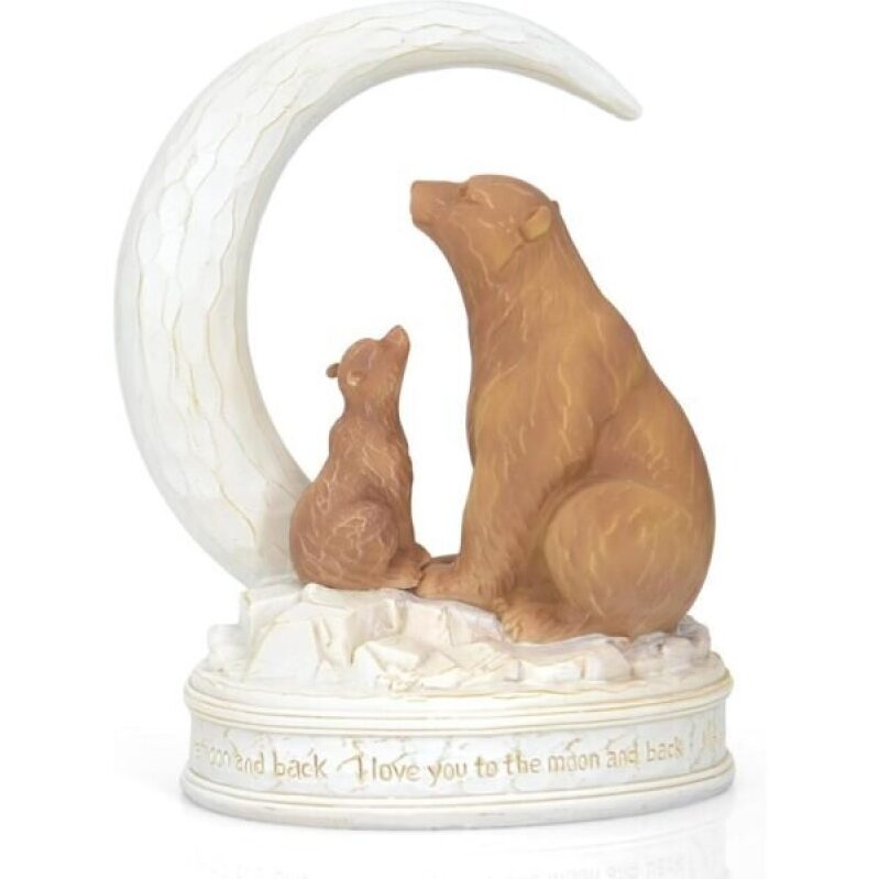Moon and Polar Bear Sculpture -53% Discount