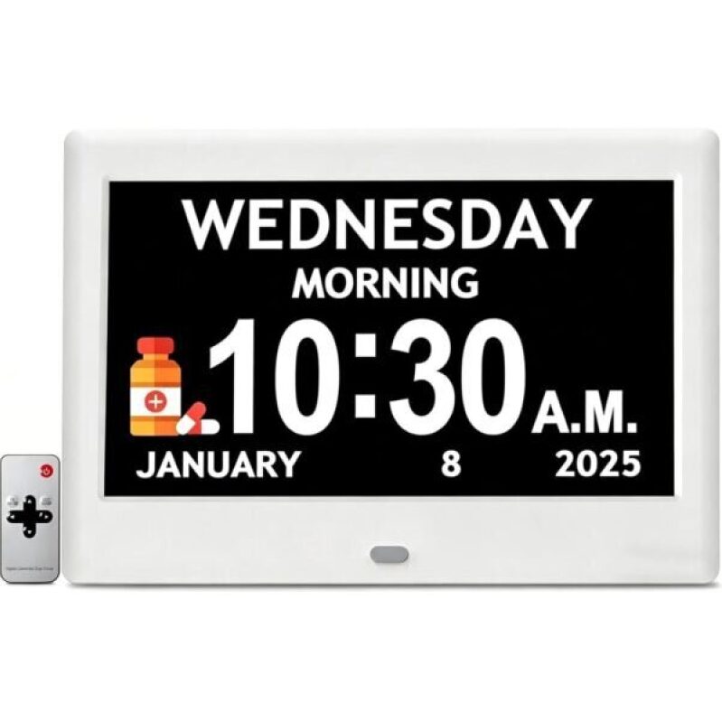 Affordable 7-Inch Digital Clock with Date for Elderly