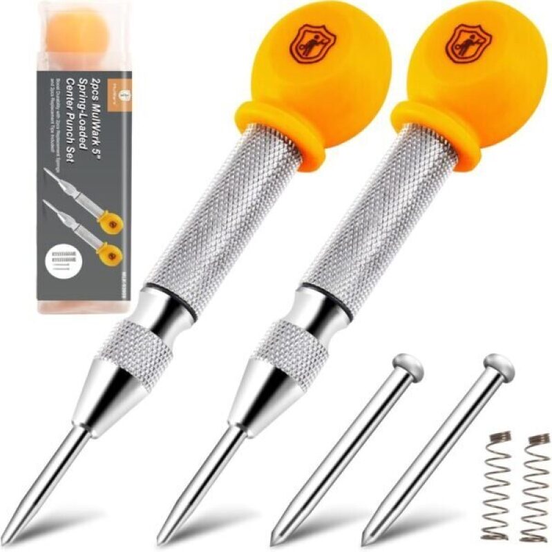 Mulwark 5-Inch Automatic Center Punch Set with Spring-Loaded Handles -40% Off