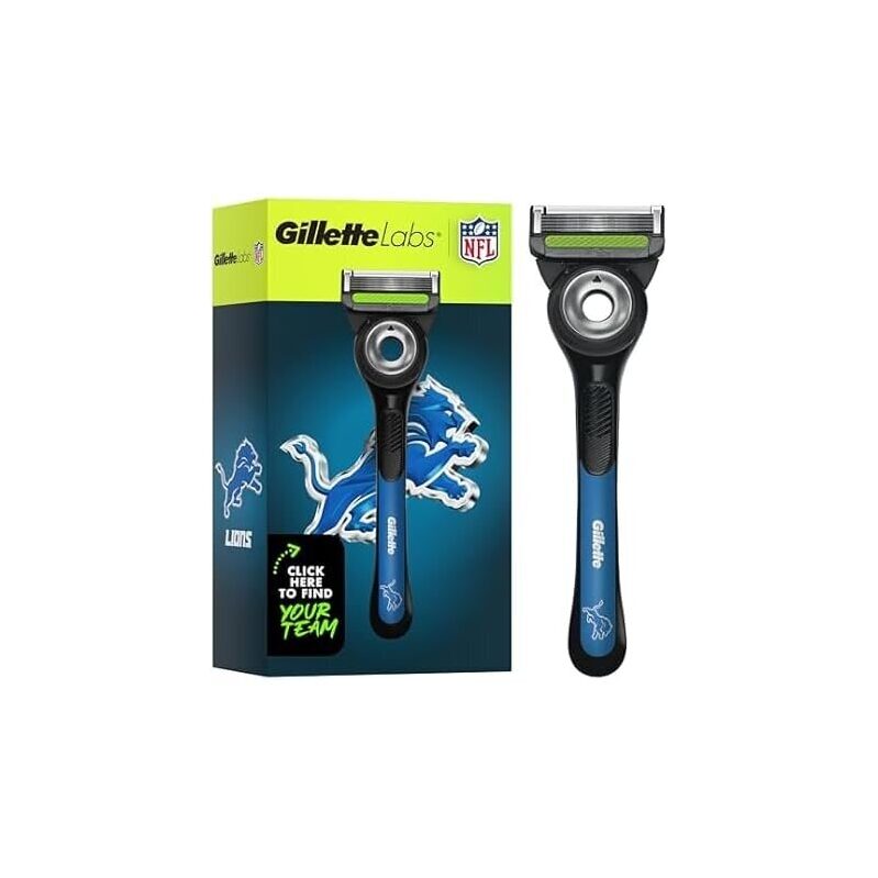 Gillette Labs Special NFL Lions Edition Shaving Razor with 4 Blades