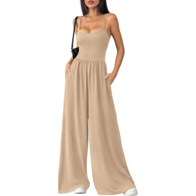 PRETTYGARDEN Women's Sleeveless Jumpsuit - Ideal for Summer, Date Nights, and Beach Vacations