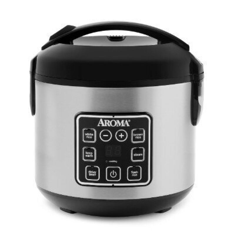 AROMA Digital Rice Cooker - 4 Cups - Stainless Steel
