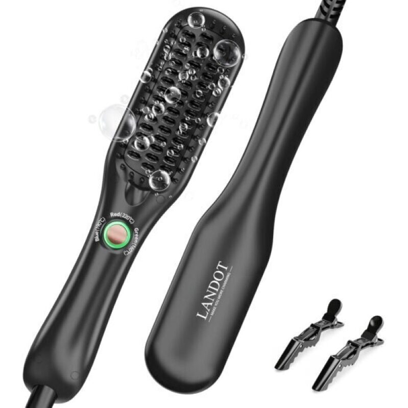 LANDOT Mini Straightening Brush -54% OFF - Perfect for Salon-Quality Hair at Home
