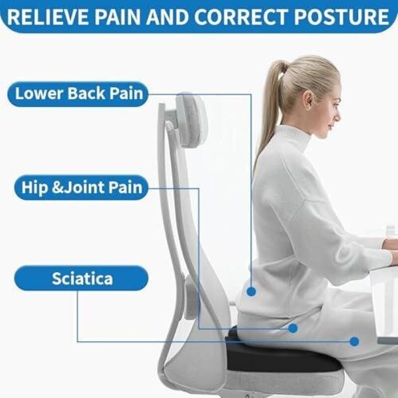 Memory Foam Lumbar Support Cushion - Office, Car, and Home Use