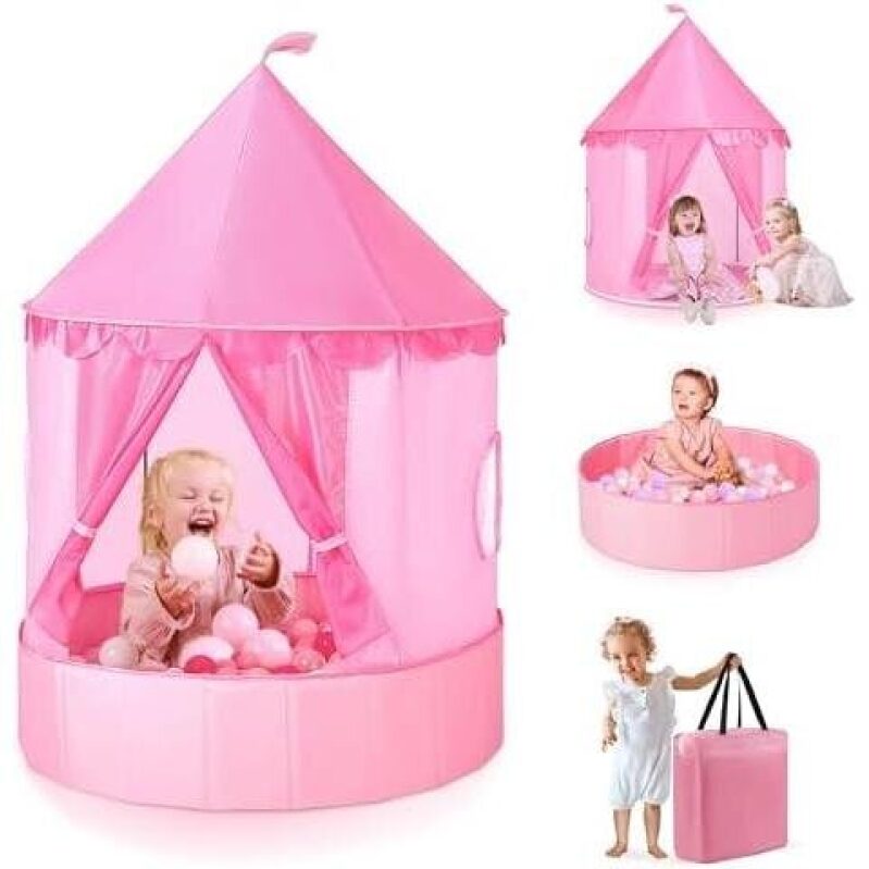 3-in-1 Pink Princess Castle Ocean Ball Tent - 46% OFF