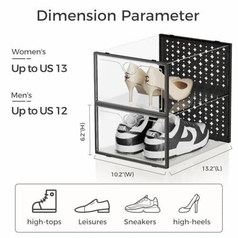 Large Clear Plastic Shoe Storage Box, 15 Pack - 40% OFF