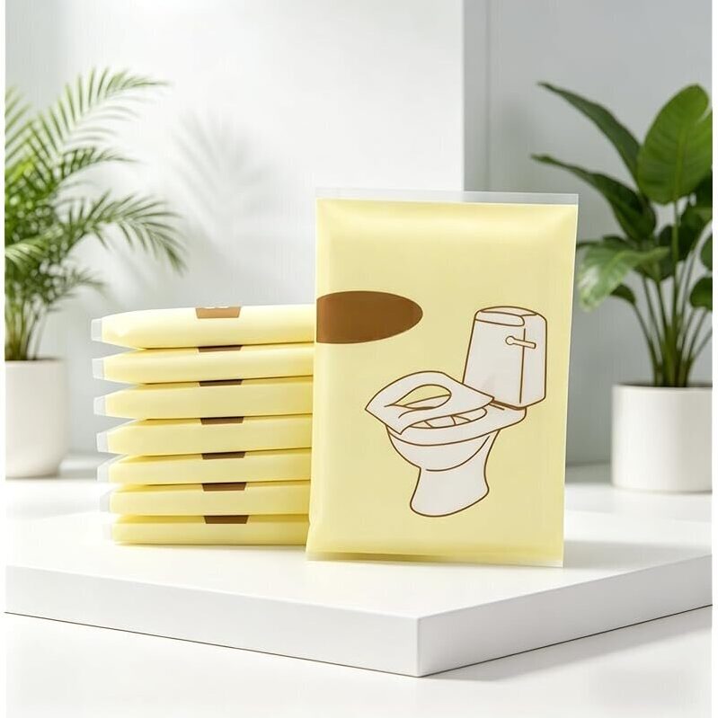10 Pcs Flushable Disposable Toilet Seat Covers - Ideal for Travel and Hotel Use