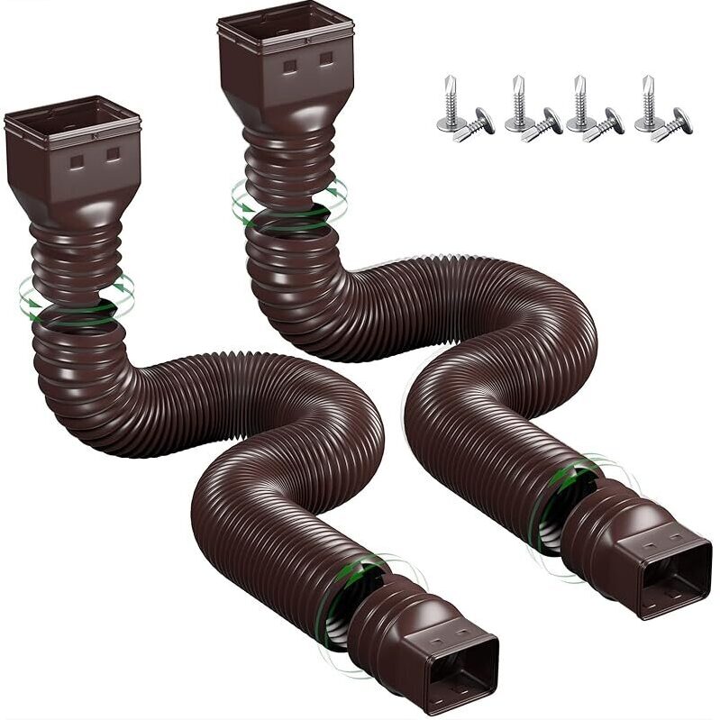 YOTODY 2pk Rain Gutter Downspout Extensions - Efficient Stormwater Diversion