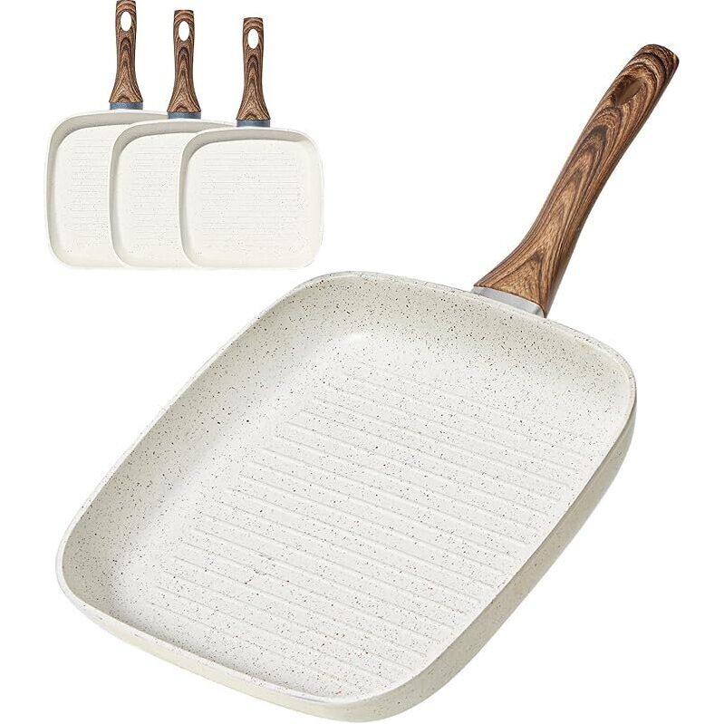 OLIXIS Nonstick Frying Pan Skillet Set 3 Piece - Fast, Even Heat Across All Stovetops