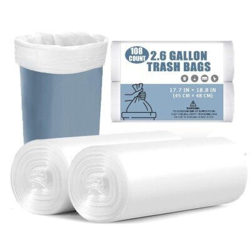 108 Premium 2.6 Gallon Trash Bags - High-Capacity, Leak-Proof, and Odor-Resistant