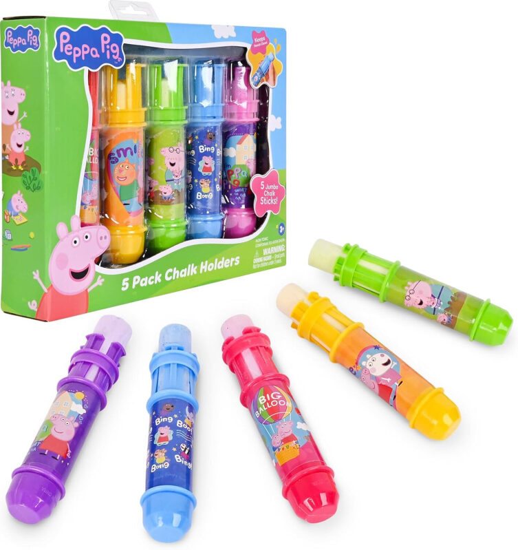 Peppa Pig Chalk Holders - 5 Pack - Perfect for Kids' Creativity