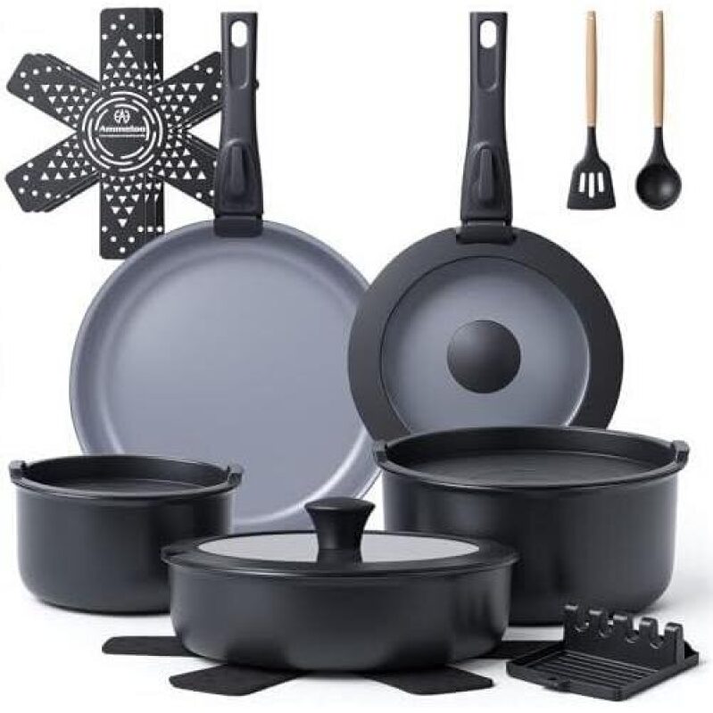 Complete 18-Piece Ceramic Cookware Set with 50% Discount