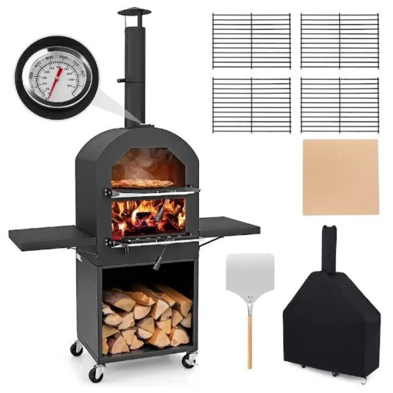 Outdoor Wood-Fired Pizza Oven with Cover - $199.99 Deal at Best Buy