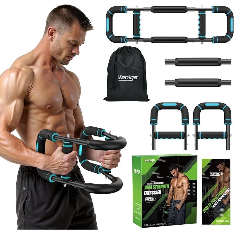 Vanlgs Twister Arm Exerciser: Adjustable Spring Workout Bar for Home Fitness