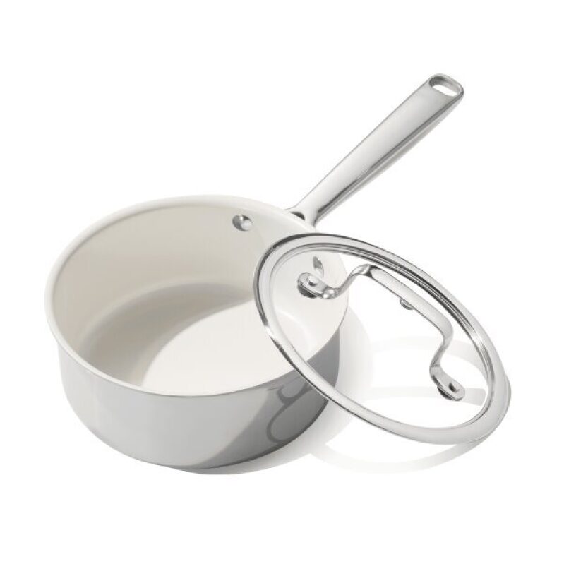 Affordable 2-qt Tri-Ply Stainless Steel Ceramic Nonstick Saucepan