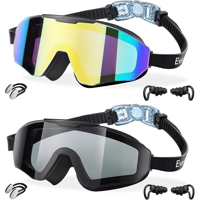 2-Pack EverSport Kids Swim Goggles - Premium Fit & Safety