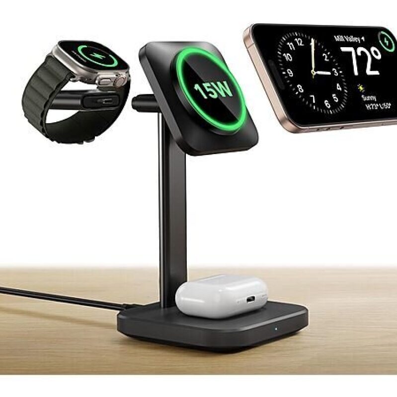 3-in-1 Qi2 Certified Wireless Charging Station - ESR MagSafe Compatible