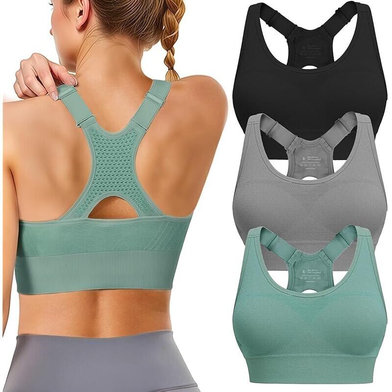3-Pack Adjustable Sports Bras for Women by Tmeefee - Premium Support