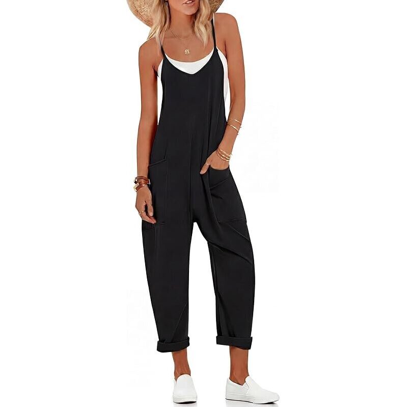 Ekouaer Women's Sleeveless Jumpsuit - Stylish and Comfortable Summer Wear