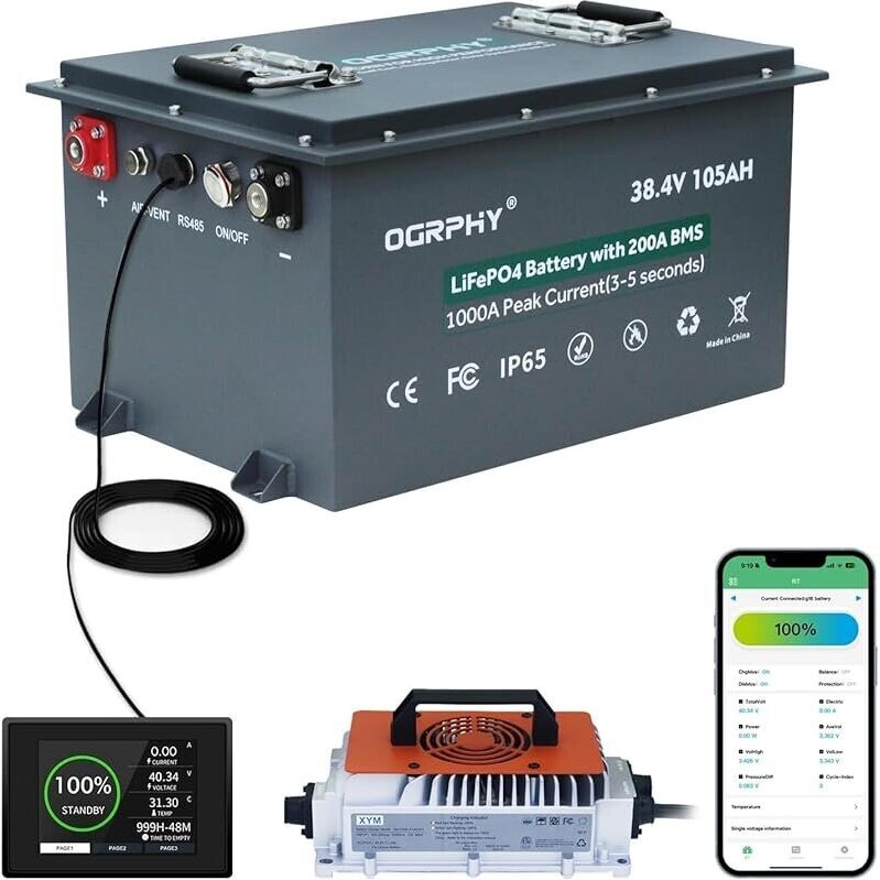 OGRPHY 36V Lithium Golf Cart Battery - Ultimate Efficiency & Smart Monitoring