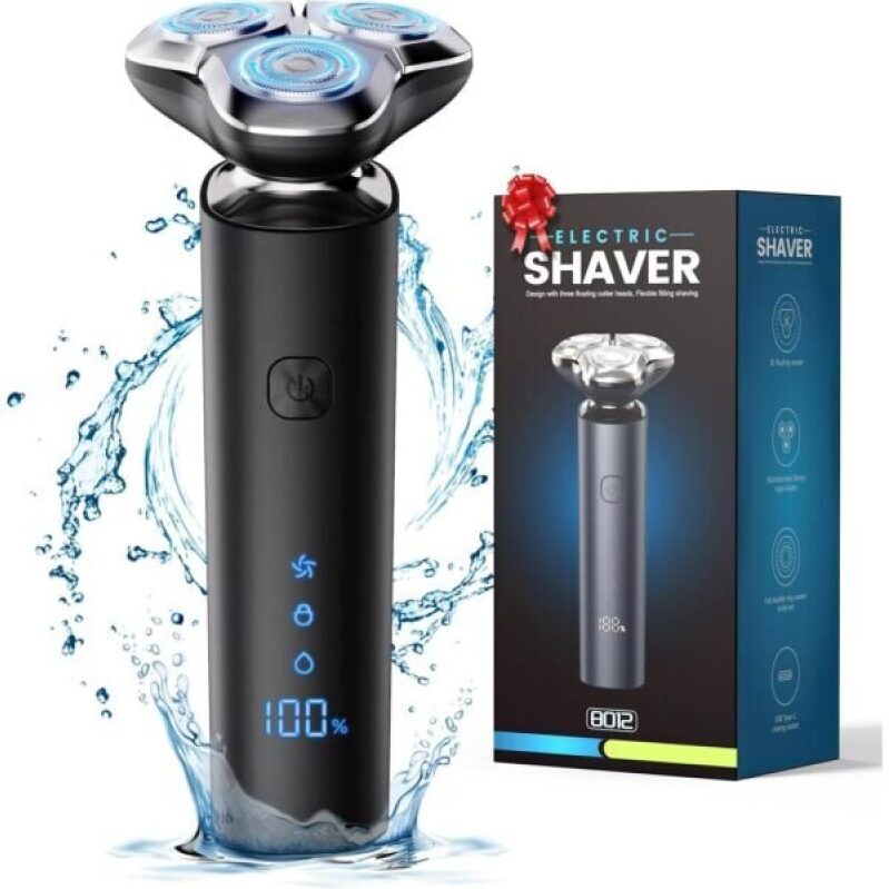 Powerful Electric Shaver for Men - 3-Blade, Touch Switch, Fast Charging
