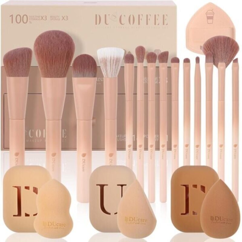 DUcare 21pcs Makeup Gift Set - Premium Brushes & Sponges - 50% Off