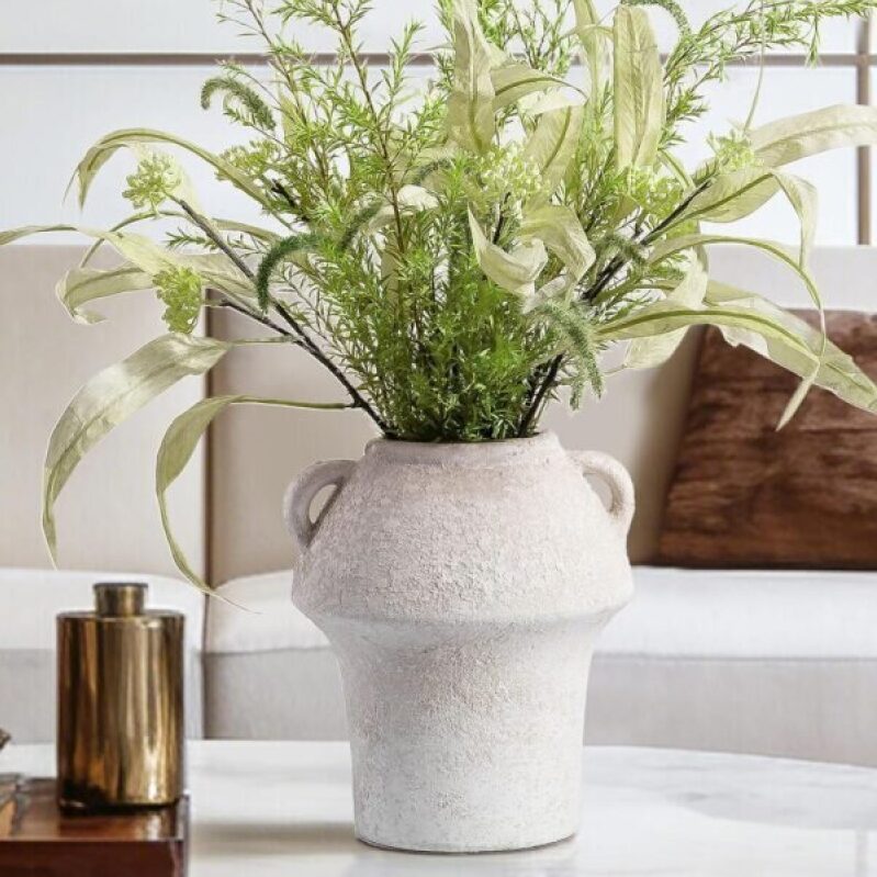 Small Ceramic Vases for Decor – Farmhouse Vases for Pampas Grass, Rustic Terracotta Pottery