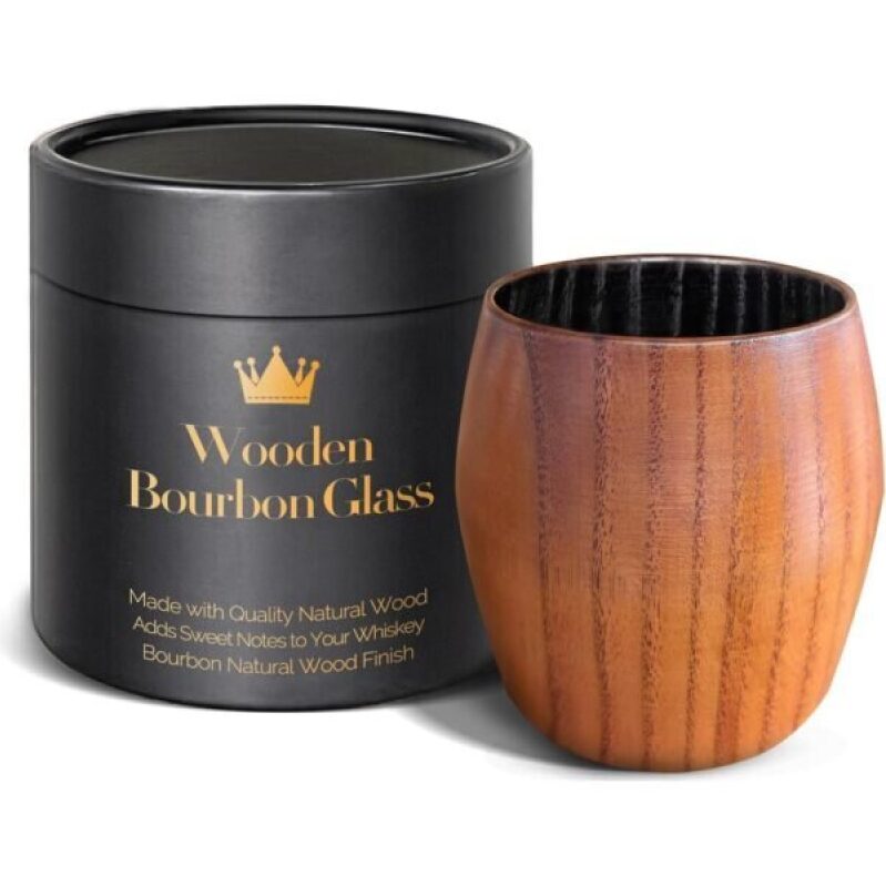 Charred Wooden Bourbon Glass - Perfect Gift for Whiskey Lovers