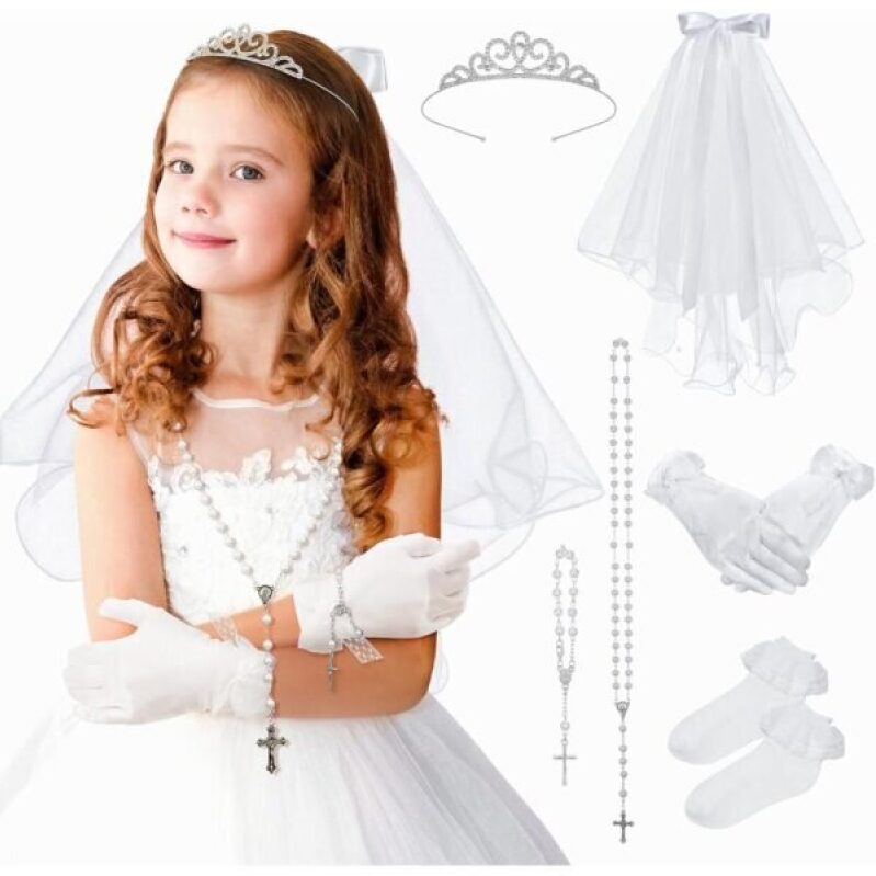 First Communion Veil Set for Girls - Elegant and Complete