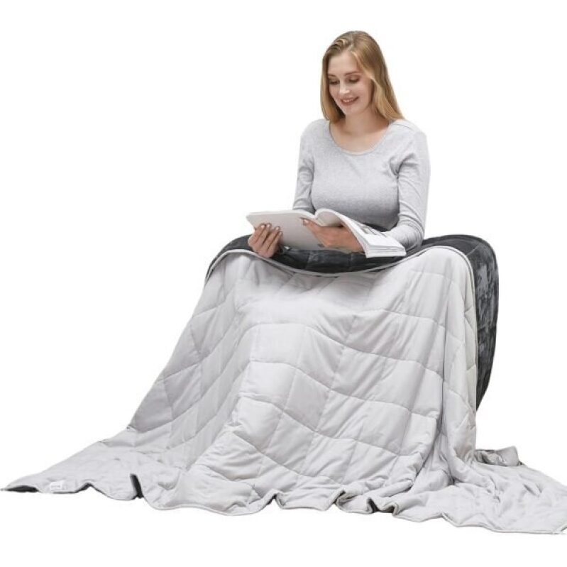 Weighted Blanket Queen Size for Adult - Flannel Bed Blanket, 60”x80” 20 Pounds, Light Grey -30%
