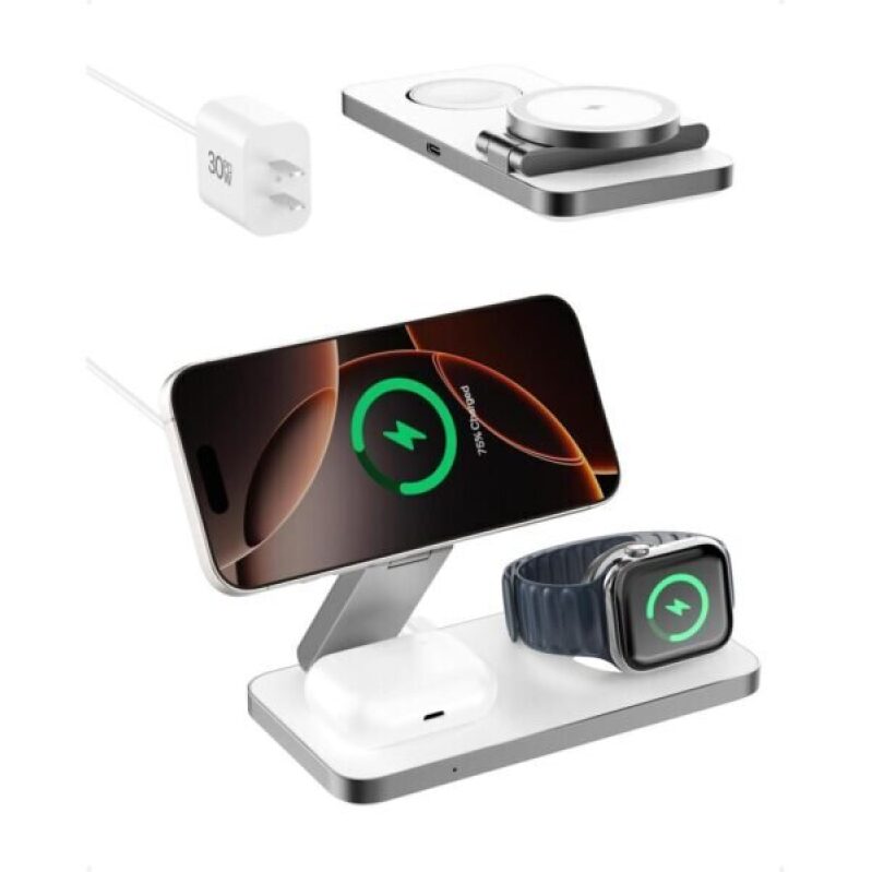 3-in-1 Wireless Charging Station with Qi2 Magnetic Charger - 50% Off