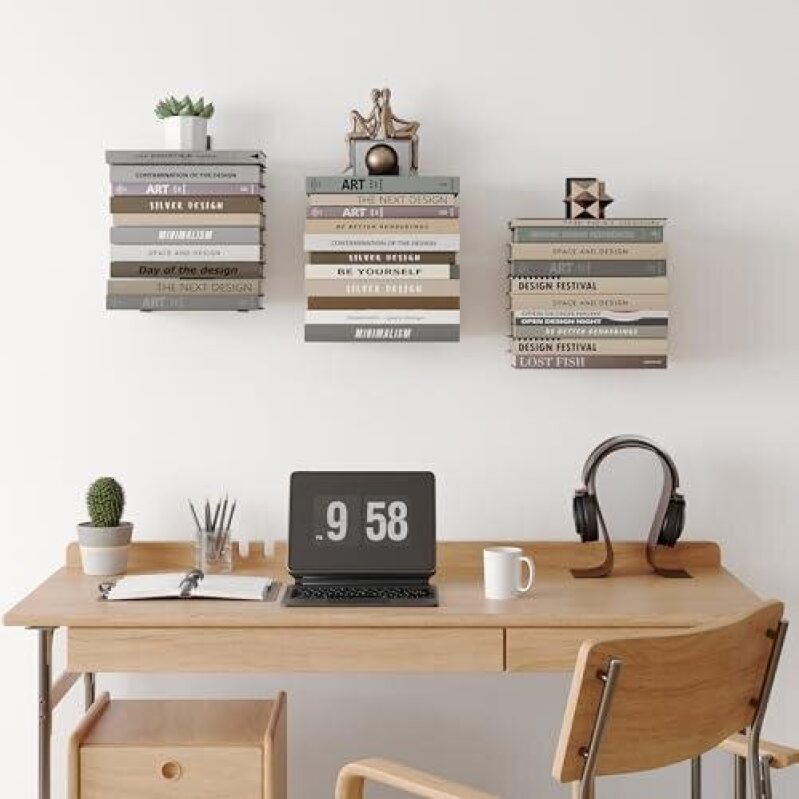 Heavy Duty Invisible Metal Bookshelf - 4 Layers, 2 Pack, 50% OFF
