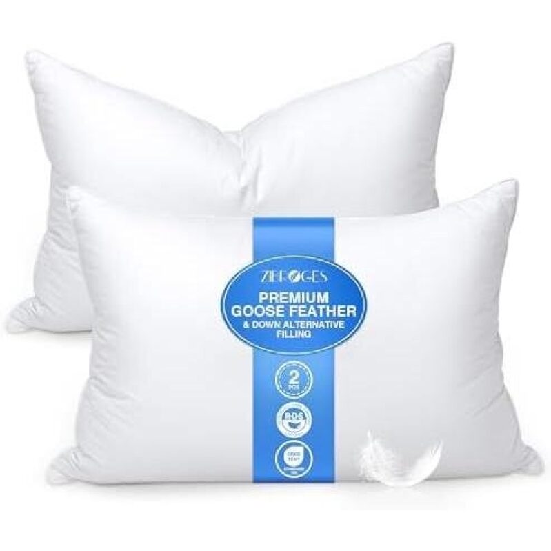 Premium Goose Feather Pillows, 54% Off