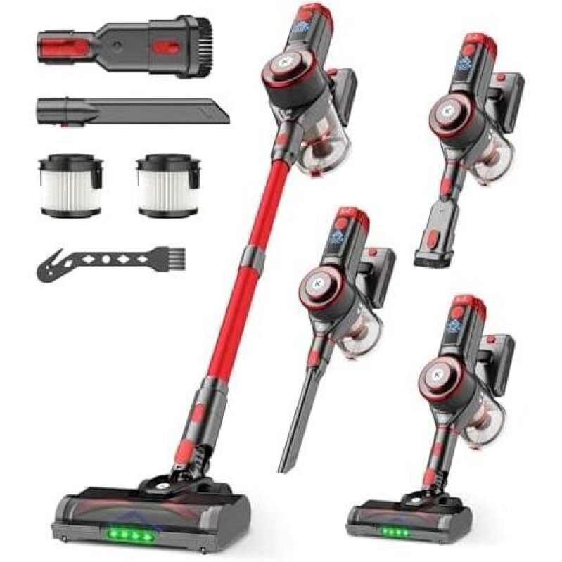 Powerful 650W Cordless Vacuum Cleaner - 55KPa Suction, 70 Min Run Time