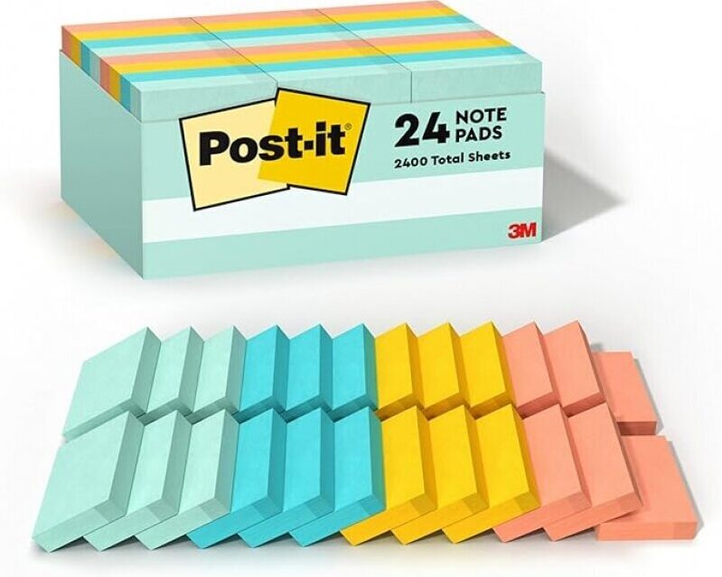 Post-it Notes, Beachside Café Collection - 24 Pads, 100 Sheets Each