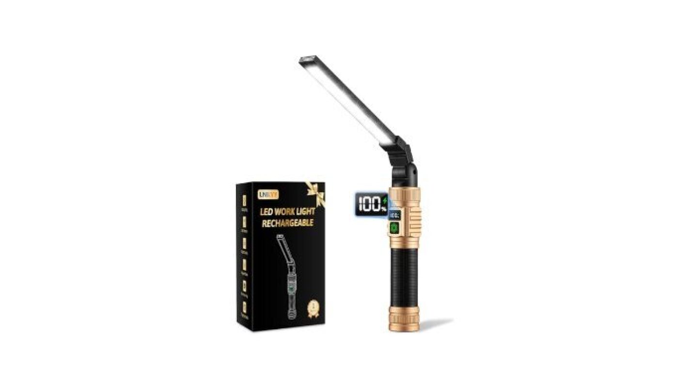 LNRYY Magnetic Work Light: 1500 High Lumens Rechargeable LED Work Light