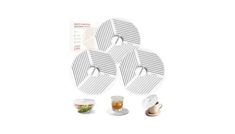 FINENUT 3 Pack 6 Inch Silicone Lids - Multi-Use Kitchen Essentials