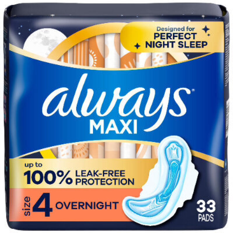 Always Maxi Night Sanitary Pads - 33 Count