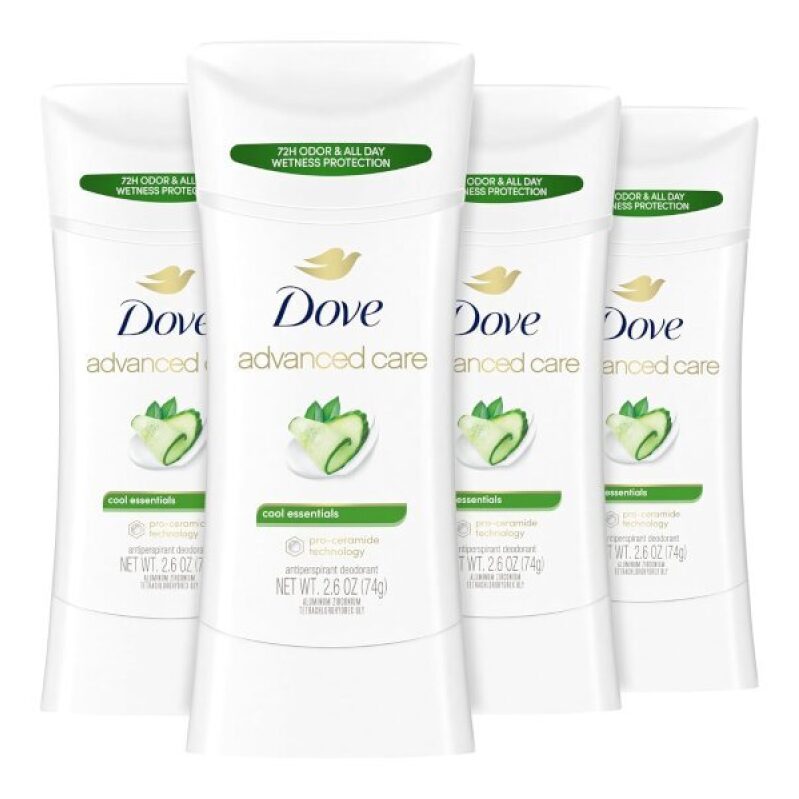 Dove Advanced Care Antiperspirant Deodorant Stick Cool Essentials 4-Pack - Great Value
