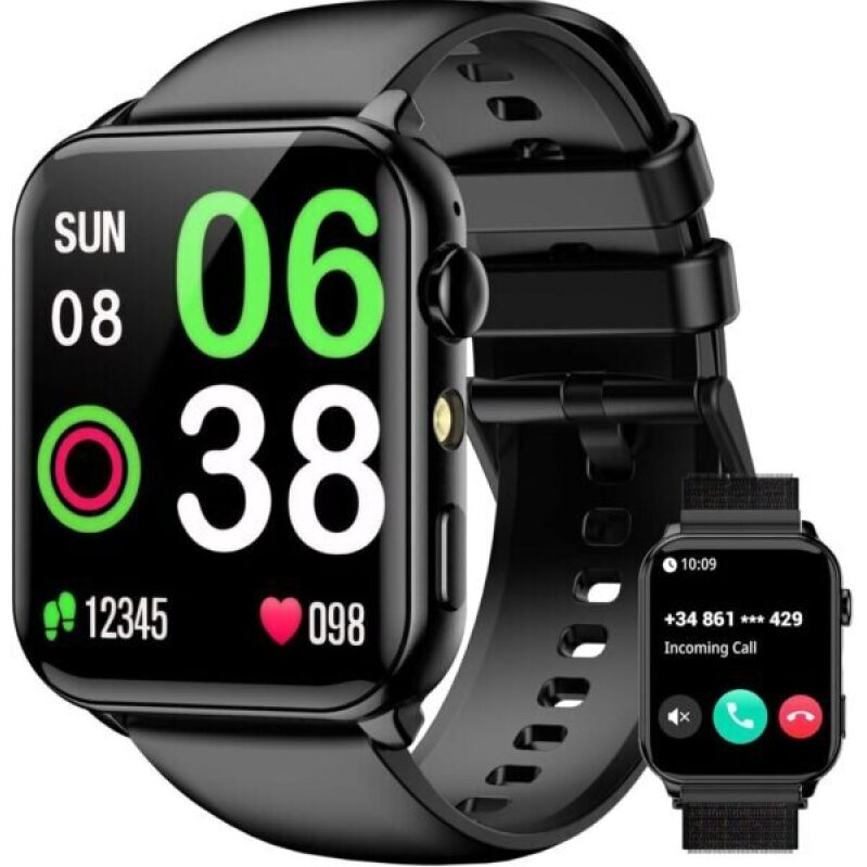 Smart Watch for Men Women: HD Fitness Tracker with Bluetooth Calls, Waterproof, Heart Rate/Sleep Monitor, 120+ Sport Modes