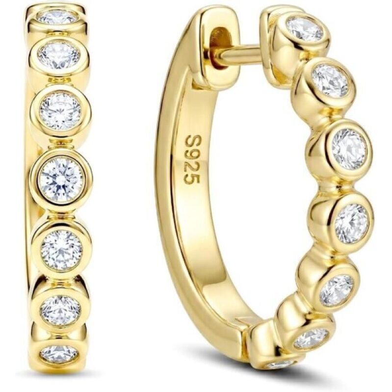 TOPROO 14K Gold Plated Cubic Zirconia Hoop Earrings for Women - 54% Off