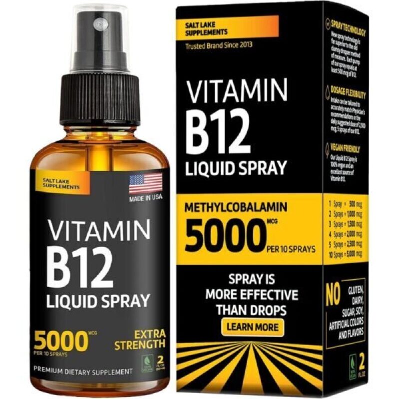 Vitamin B12 Sublingual Spray - Boost Energy, Mood & Brain Health