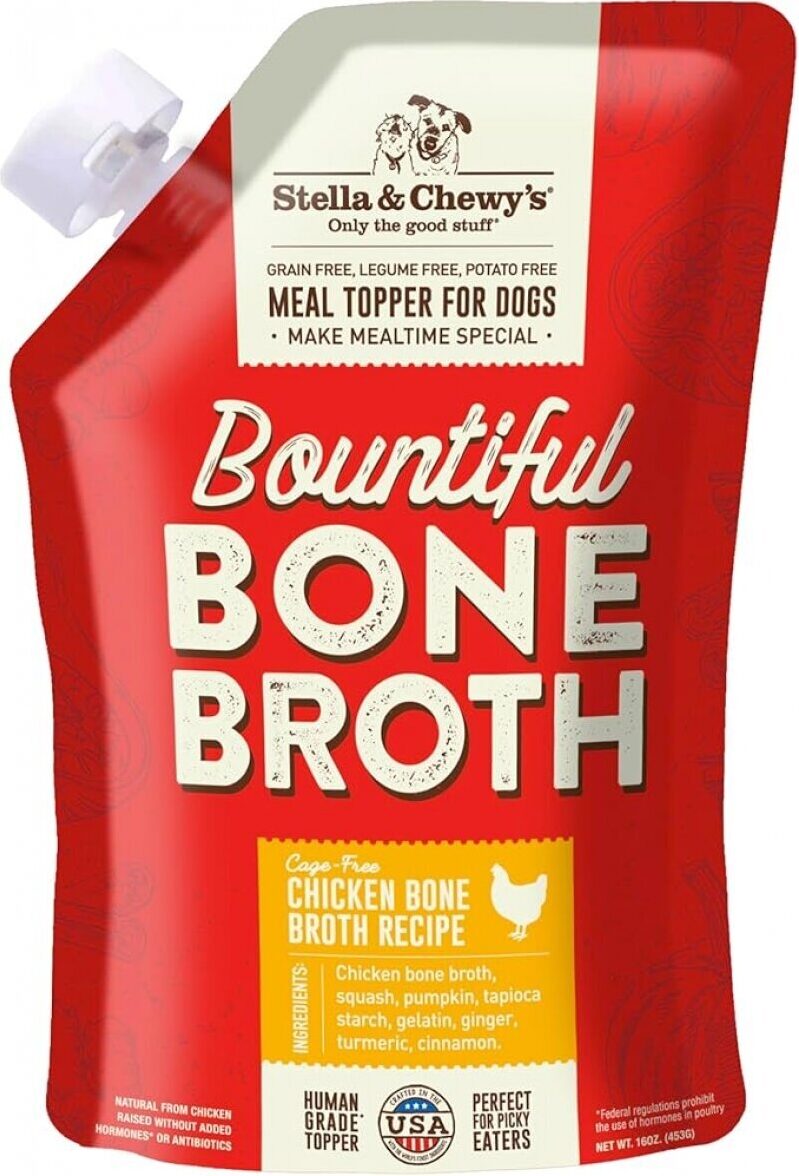 Stella & Chewy's Premium Chicken Bone Broth for Dogs - Joint & Gut Health Support