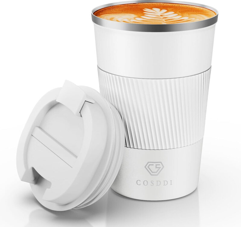 Sleek Stainless Steel Travel Mug - 12oz, Prime Shipping