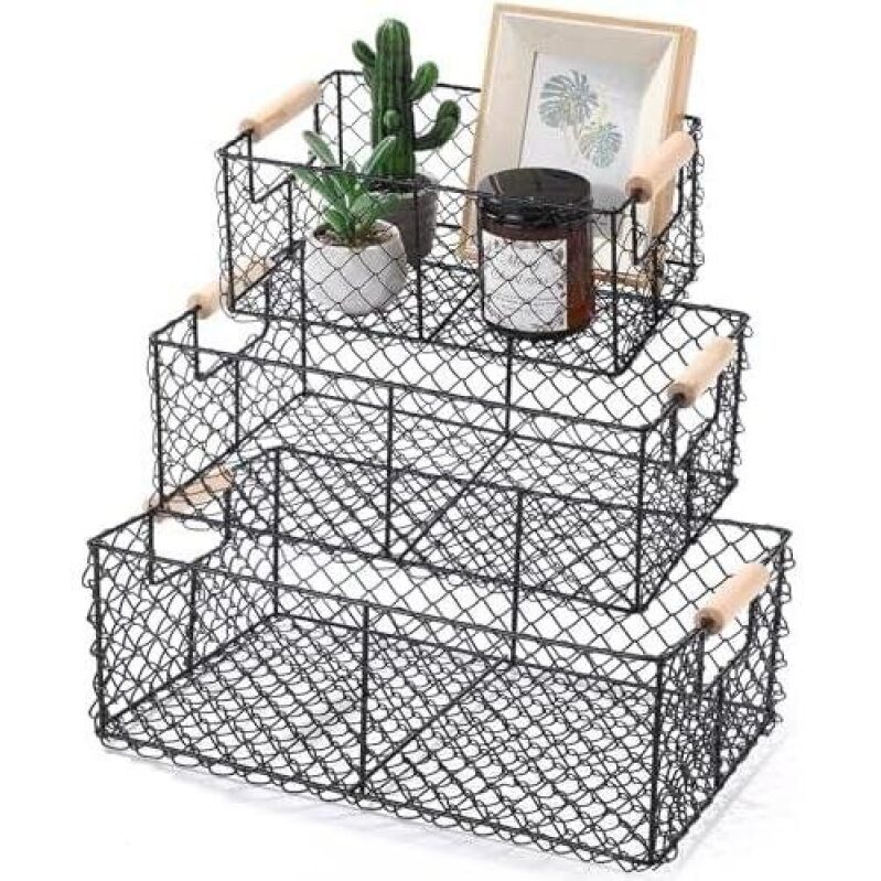 Honeydak 3 Set Wire Baskets - 50% OFF - Organize Your Space