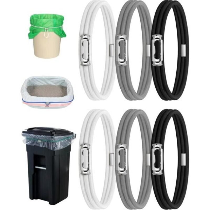 Adjustable Trash Can Bands for 4-33 Gallon Bins - Set of 6