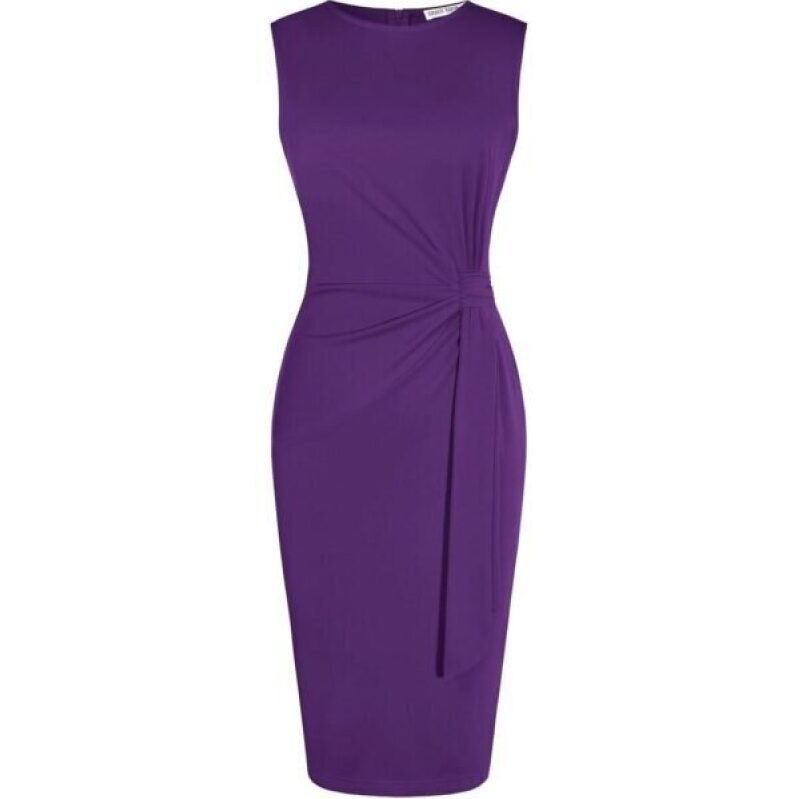 Stylish Purple Sleeveless Business Dress - 50% Discount