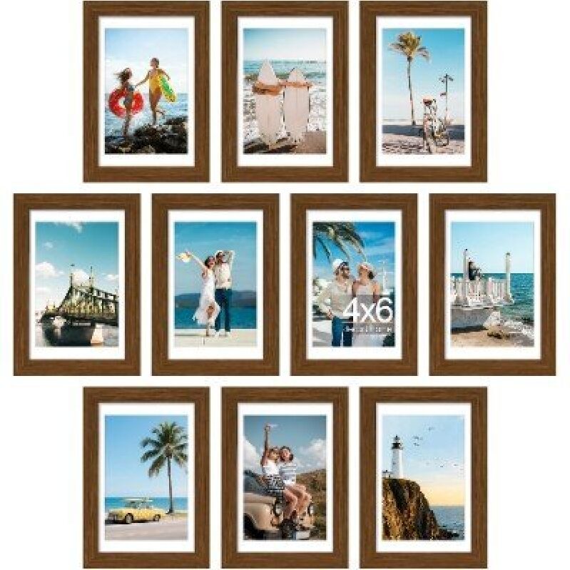 4x6 Photo Frame Set - 10 Pieces, Elegant Design for Your Memories